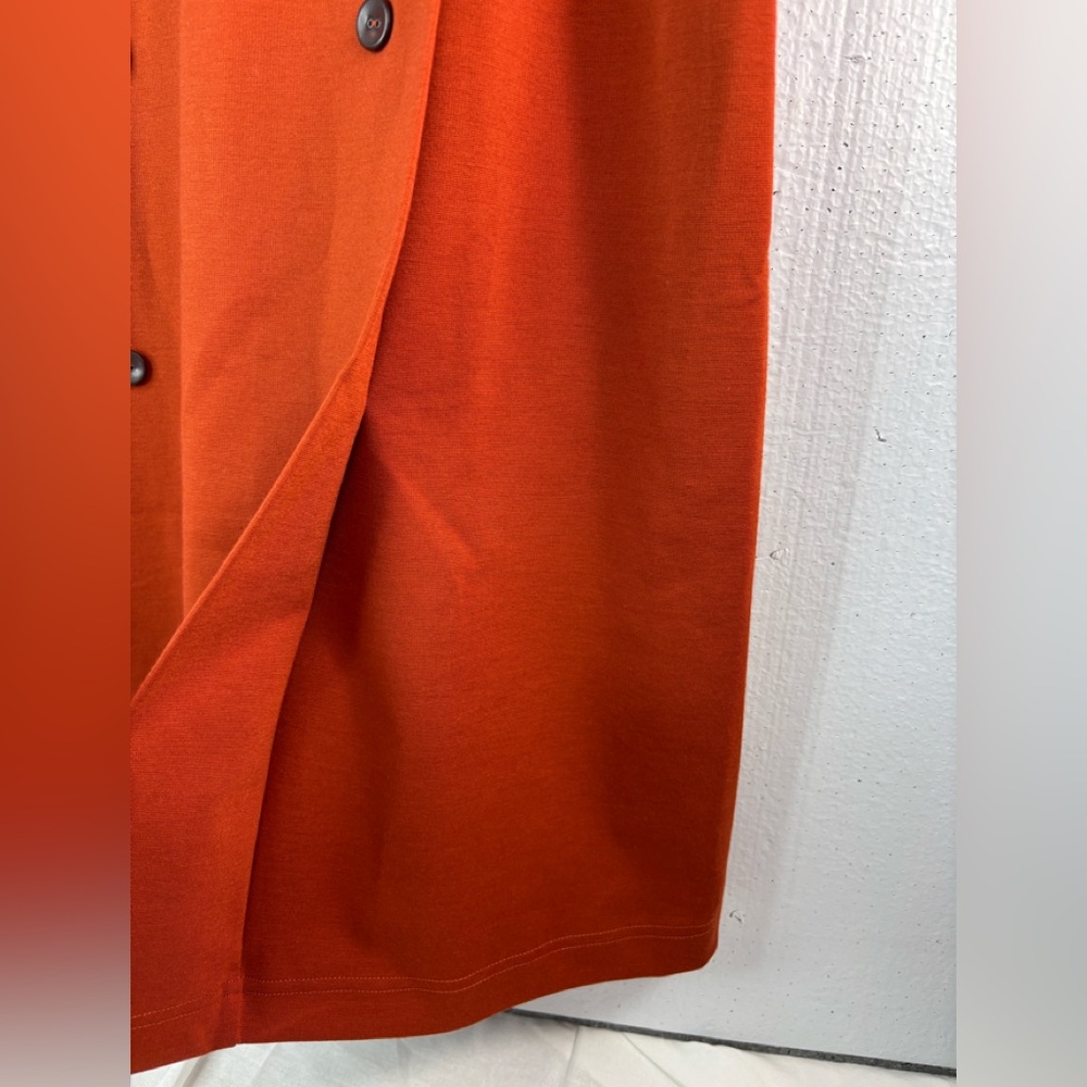 Sharagano 14 Workwesr High Neck Dress with Button Accent NWT in Burnt Orange - Picture 5 of 10